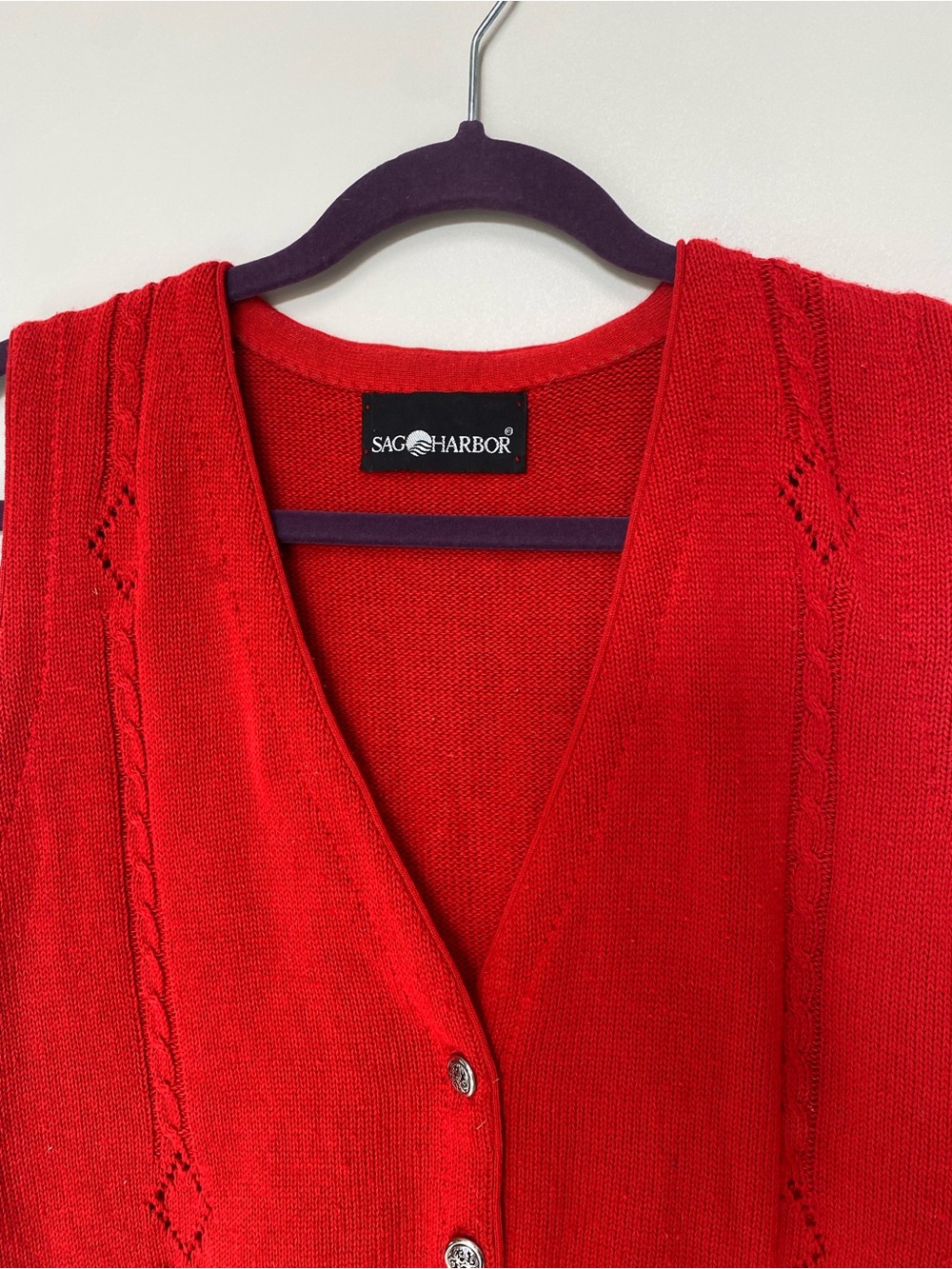 Sag Harbor Cherry Red Sweater Vest